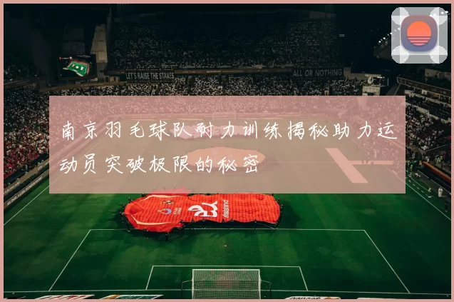 南京羽毛球队耐力训练揭秘助力运动员突破极限的秘密